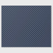 Classic Dark Blue Polka Dot  Wrapping Paper Roll ラッピングペーパー (フラット)