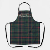 Classic Dark Blue Red Green Plaid Pattern エプロン (正面)