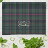 Classic Dark Blue Red Green Plaid Pattern キッチンタオル (折り畳み)