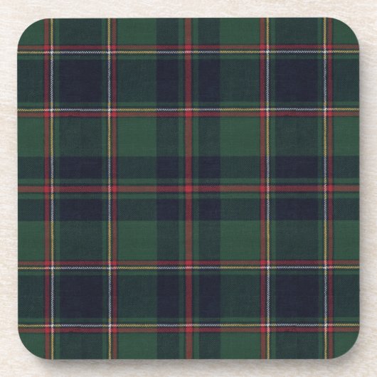 Classic Dark Blue Red Green Plaid Pattern コースター (正面)