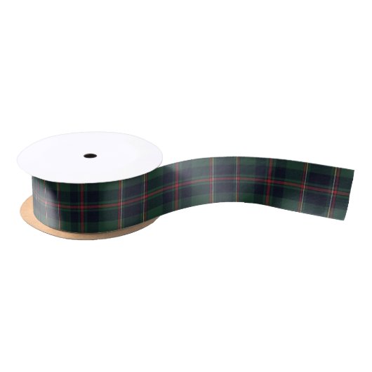 Classic Dark Blue Red Green Plaid Pattern サテンリボン (リール)