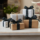 Classic Dark Blue Red Green Plaid Pattern サテンリボン