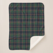 Classic Dark Blue Red Green Plaid Pattern シェルパブランケット (正面)