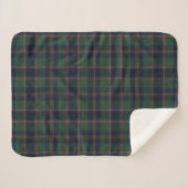 Classic Dark Blue Red Green Plaid Pattern シェルパブランケット (正面(横))