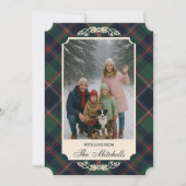 Classic Dark Blue Red Green Plaid Pattern シーズンカード (正面)