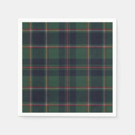Classic Dark Blue Red Green Plaid Pattern スタンダードカクテルナプキン