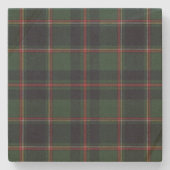 Classic Dark Blue Red Green Plaid Pattern ストーンコースター (正面)
