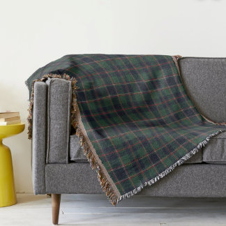 Classic Dark Blue Red Green Plaid Pattern スローブランケット