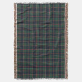 Classic Dark Blue Red Green Plaid Pattern スローブランケット (正面縦)
