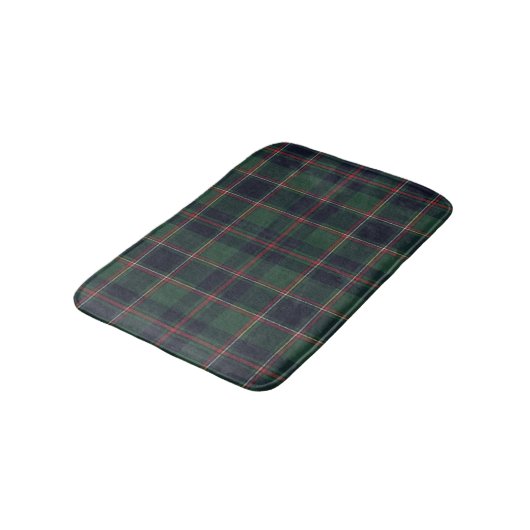 Classic Dark Blue Red Green Plaid Pattern バスマット (アングル)
