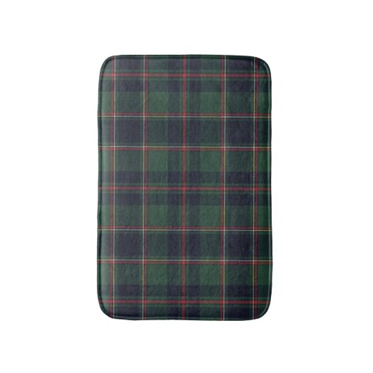Classic Dark Blue Red Green Plaid Pattern バスマット (正面縦)