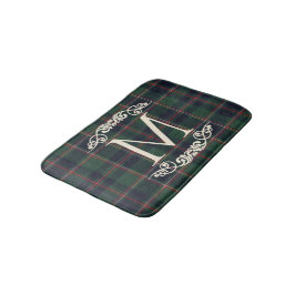 Classic Dark Blue Red Green Plaid Pattern バスマット