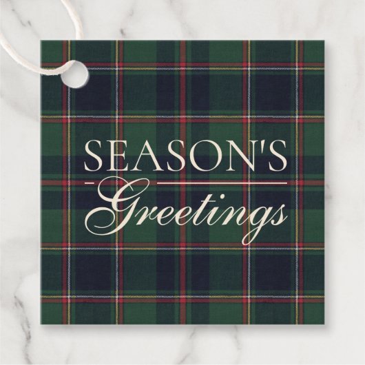 Classic Dark Blue Red Green Plaid Pattern フェイバータグ (正面)