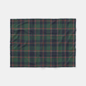Classic Dark Blue Red Green Plaid Pattern フリースブランケット (正面(横))