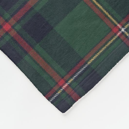Classic Dark Blue Red Green Plaid Pattern フリースブランケット (角)