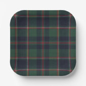 Classic Dark Blue Red Green Plaid Pattern ペーパープレート (正面)