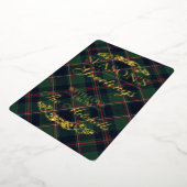 Classic Dark Blue Red Green Plaid Pattern Gold 箔シーズンカード (回転した状態)