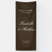 Classic Dark Brown Old Money Wedding Welcome 横断幕 (縦)