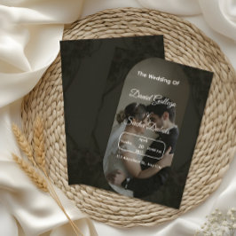 Classic Dark Elegant Wedding Invitation 招待状