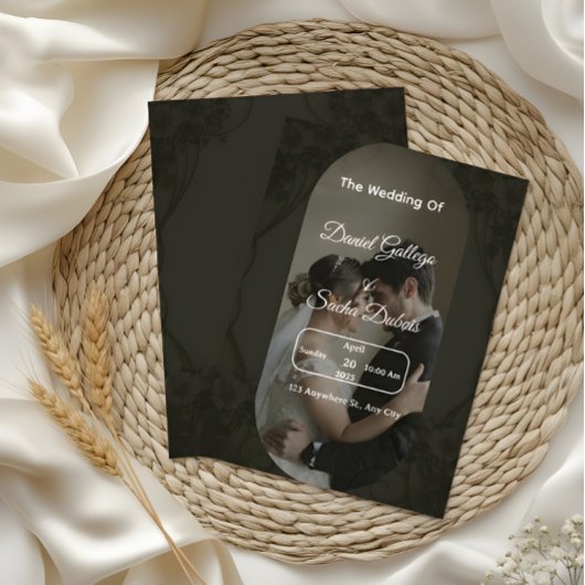 Classic Dark Elegant Wedding Invitation 招待状