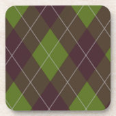 Classic Dark Green Argyle Pattern コースター (正面)