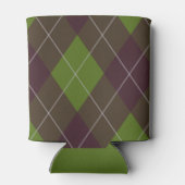Classic Dark Green Argyle Pattern Monogram 缶クーラー (裏面)