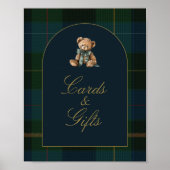 Classic Dark Green Plaid Baby Shower Cards & Gifts ポスター (正面)