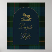 Classic Dark Green Plaid Baby Shower Cards & Gifts ポスター (正面)