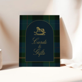 Classic Dark Green Plaid Baby Shower Cards & Gifts ポスター
