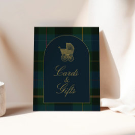 Classic Dark Green Plaid Baby Shower Cards & Gifts ポスター