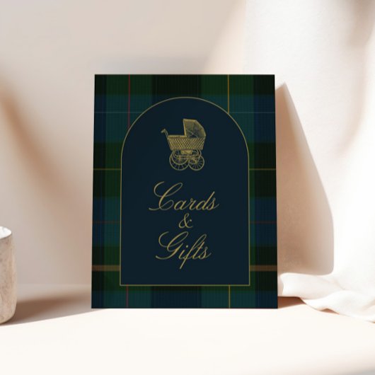 Classic Dark Green Plaid Baby Shower Cards & Gifts ポスター