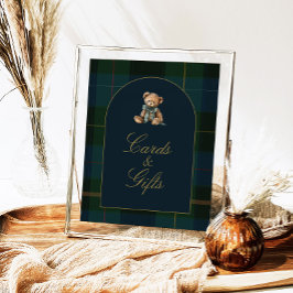 Classic Dark Green Plaid Baby Shower Cards & Gifts ポスター