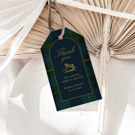 Classic Dark Green Plaid Thank You Favor Tags ギフトタグ