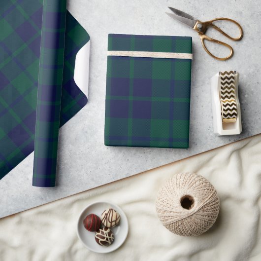 Classic Dark Green Tartan Plaid Pattern ラッピングペーパー (クラフト)