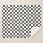 Classic dark grey checkerboard シェルパブランケット (正面(横))