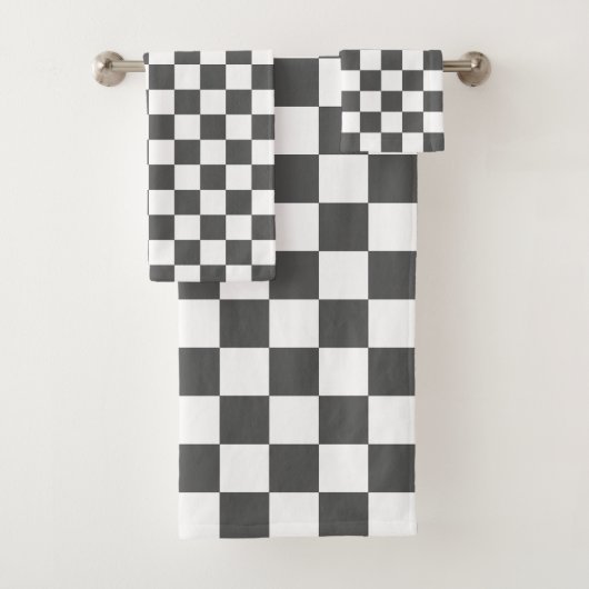 Classic dark grey checkerboard バスタオルセット (インサイチュ)