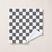Classic dark grey checkerboard バスタオルセット (ウォッシュタオル)