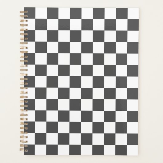 Classic dark grey checkerboard プランナー手帳 (正面)