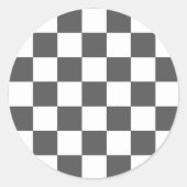 Classic dark grey checkerboard ラウンドシール (正面)