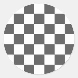 Classic dark grey checkerboard ラウンドシール