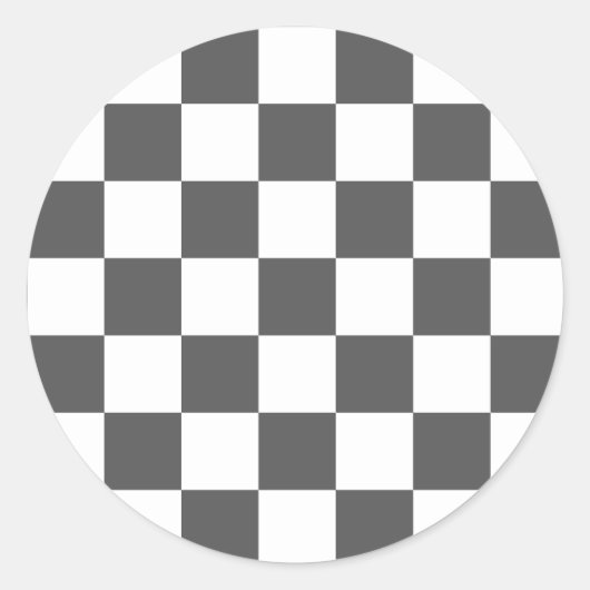 Classic dark grey checkerboard ラウンドシール (正面)