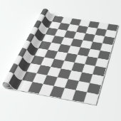 Classic dark grey checkerboard ラッピングペーパー (アンロールド)