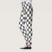 Classic dark grey checkerboard レギンス (左)