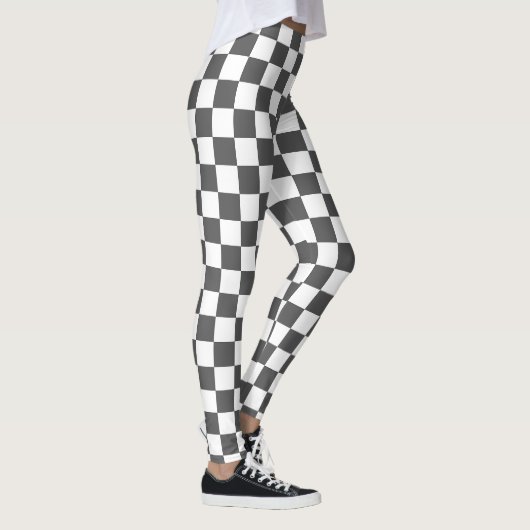 Classic dark grey checkerboard レギンス (右)
