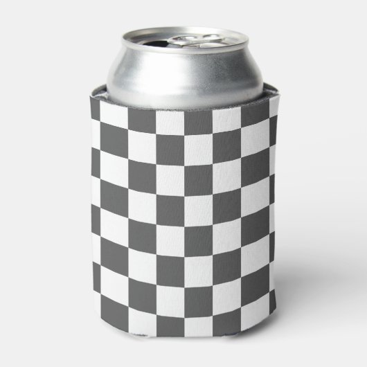 Classic dark grey checkerboard 缶クーラー (缶正面)