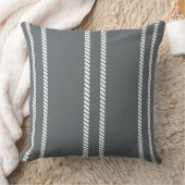 Classic Dark Grey with Stripes Throw Pillow クッション (ブランケット)
