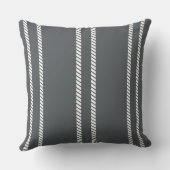 Classic Dark Grey with Stripes Throw Pillow クッション (裏面)