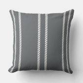 Classic Dark Grey with Stripes Throw Pillow クッション (正面)