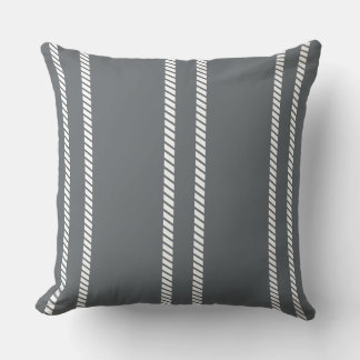Classic Dark Grey with Stripes Throw Pillow クッション