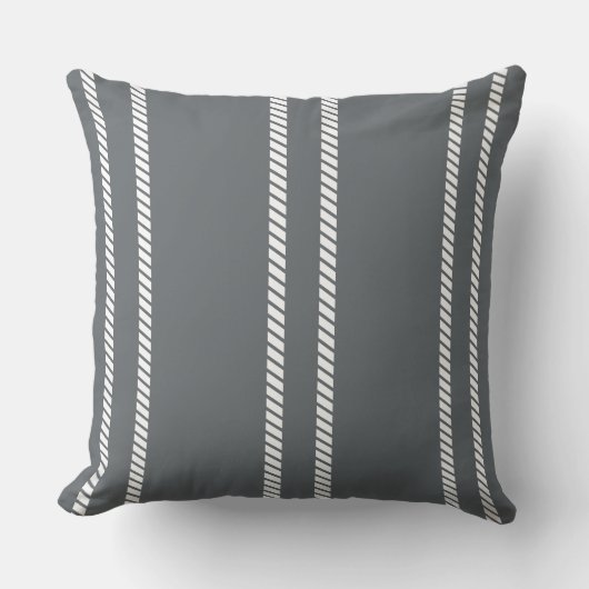 Classic Dark Grey with Stripes Throw Pillow クッション (正面)